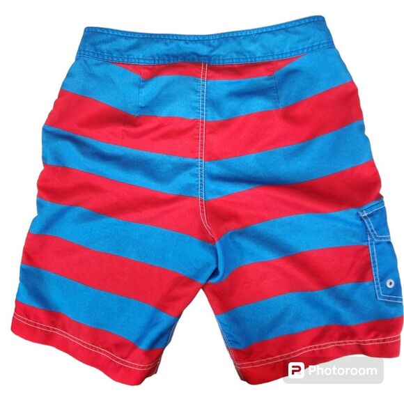 American Eagle Mens Large Stripe Single Pocket Board Shorts Medium - Picture 2 of 7